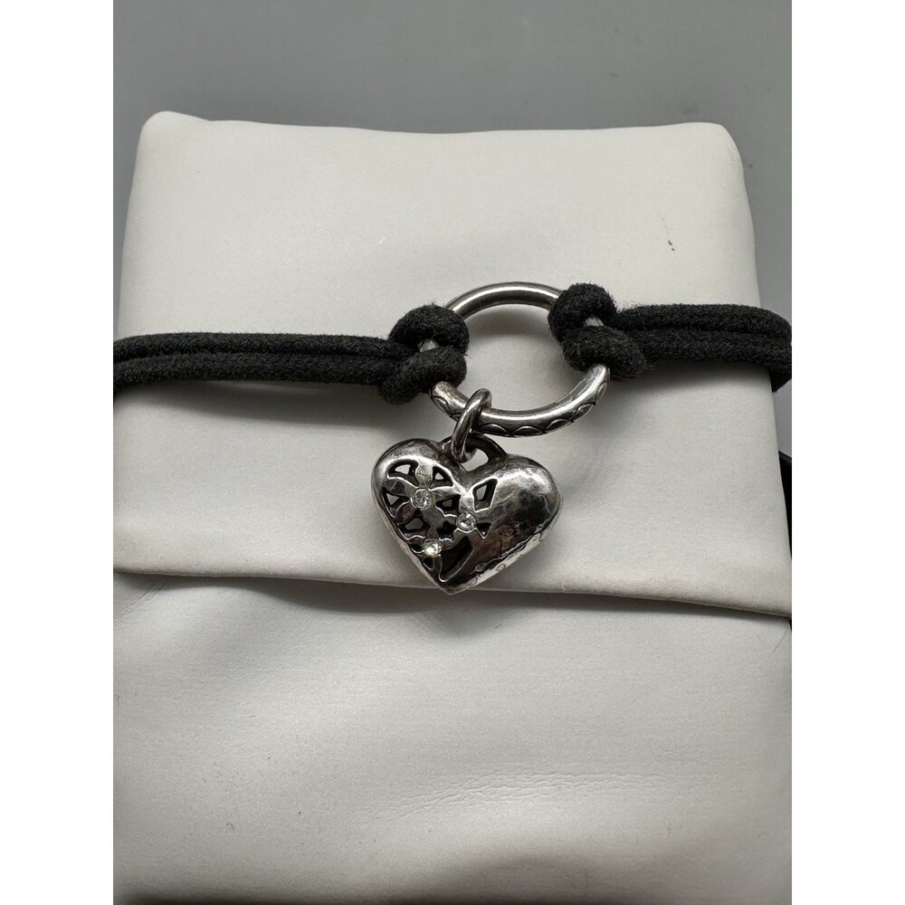 Beautiful Brighton Silver Weave Heart Cord Bracelet Adjustable